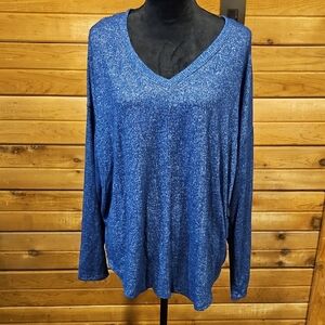 Women's V- Neck XL Blue Sweater NWT Sonoma Lightweight